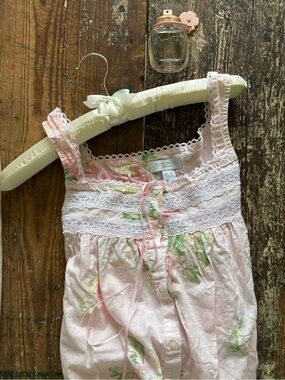 Erika + Co. Pink Floral Lace Cotton nightgown